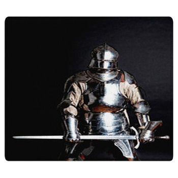 Heavy Armoured Man Holding His Sword Area Rug