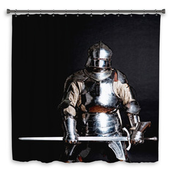 Heavy Armoured Man Holding Custom Size Shower Curtain
