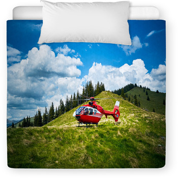 Helicopter Takeoff In The Mountains Toddler Duvet