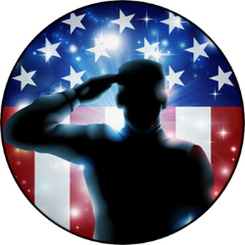 Hero Soldier And Stars And Stripes Round Rug