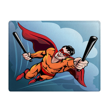 Hero With Baseball Bats Bath Mat