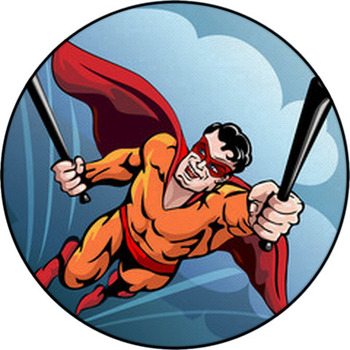 Hero With Baseball Bats Round Rug
