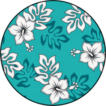Hibiscus Flower Seamless Fabric Textile Round Rug