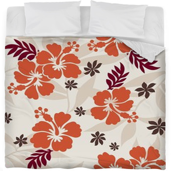 Hibiscus Pattern Fleece Bed Blanket