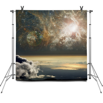 High Altitude View Of Space. Fleece Backdrop