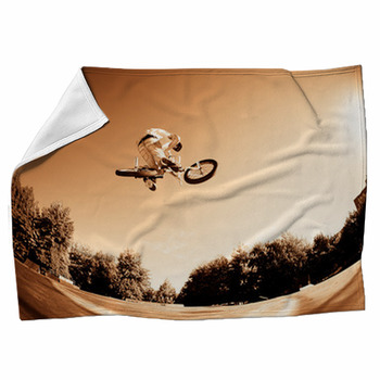 High BMX Jump Fleece Blanket