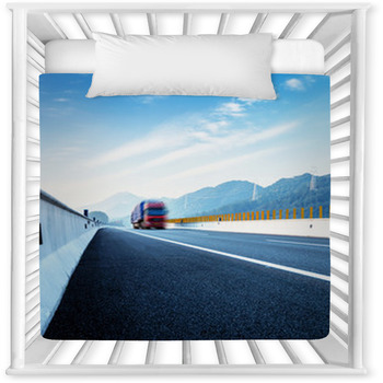 Highway And Red Truck Baby Crib Comforter