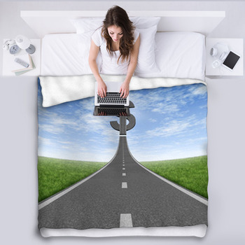 Highway To Wealth Fleece Bed Blanket