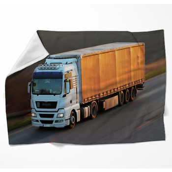 Highway With Cars And Truck Woven Throw Blanket