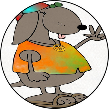 Hippie Dog Round Rug