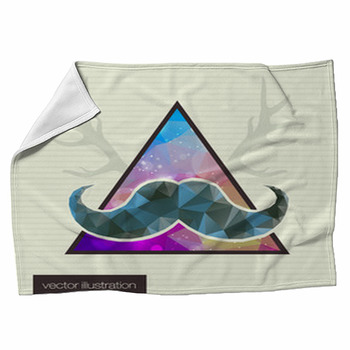 Hipster Background With A Mustache Fleece Blanket
