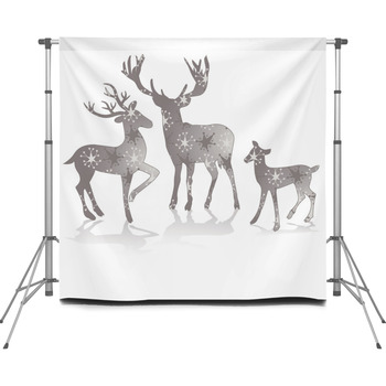 Hirsch, Reh, Rehkitz, Weihnachten Custom Size Backdrop