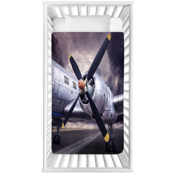 Historic Aircraft On A Runway Baby Crib Comforter