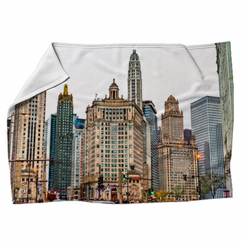 Historic Buildings In Downtown Chicago Fleece Blanket