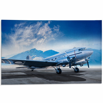 Historical Aircraft On An Airfield Area Rug