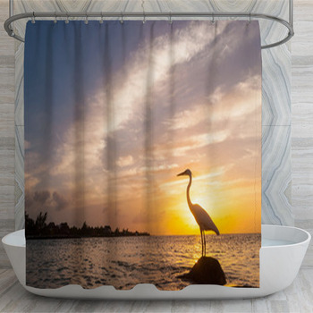 Holbox Garza Atardecer Shower Curtain