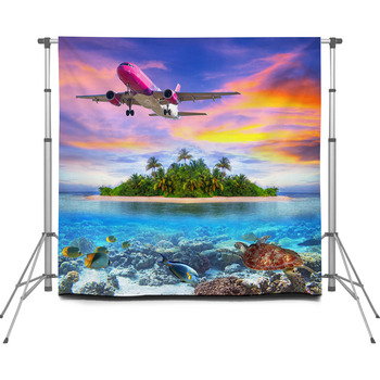 Holidays On The Tropical Island Of  Custom Size Backdrop