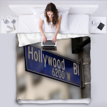 Hollywood Blvd Fleece Blanket