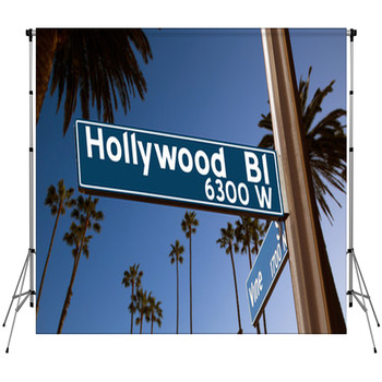Hollywood Boulevard With Sign Custom Size Backdrop