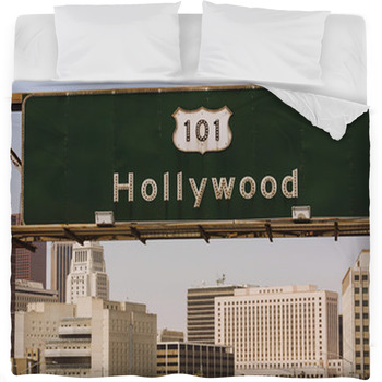 Hollywood Sign Fleece Bed Blanket