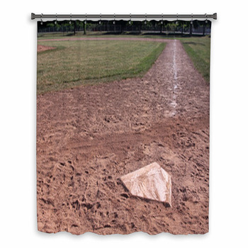 Home Plate Right Side Custom Size Shower Curtain