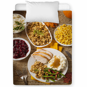 Homemade Turkey Thanksgiving Dinner Toddler Comforter