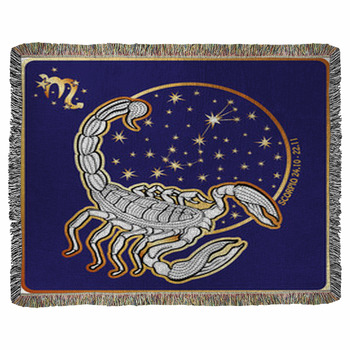 Horoscope.Scorpio Zodiac Sign Woven Throw Blanket