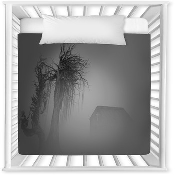 Horror Halloween Abandoned Old Baby Crib Comforter