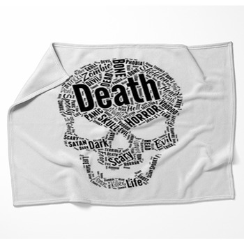 Horror Words Combine To Be Skull Woven Throw Blanket