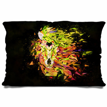 Horse Low Polygon In Watercolor Filter Pillow Case/Sham