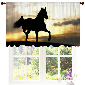 Horses Racing Gallop 3D Blockout Photo Printing Curtains Draps Fabric Window 