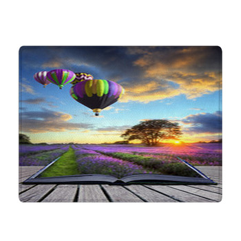 Hot Air Balloons Lavender Landscape Magic Book Bath Mat