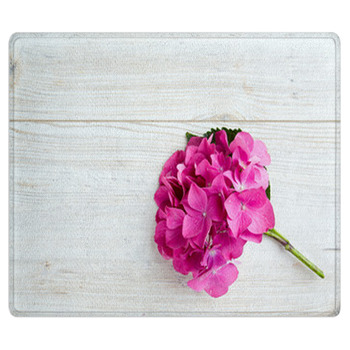 Hydrangea Flower On Wooden Surface Bath Mat