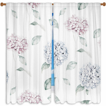 Hydrangea Window Curtains