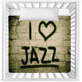 I Love Jazz Concept Baby Crib Comforter
