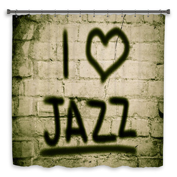 I Love Jazz Concept Custom Size Shower Curtain