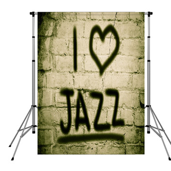 I Love Jazz Concept Pole Pocket Backdrop