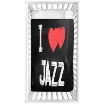 I Love Jazz On Chalkboard Baby Crib Comforter