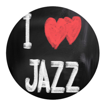 I Love Jazz On Chalkboard Round Rug