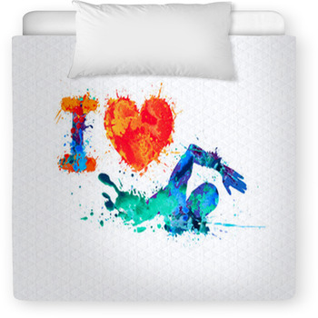 I Love Swimming Swimmer Of Splash Toddler Comforter