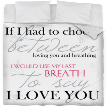 I Love You Like I Breath Quote Fleece Bed Blanket