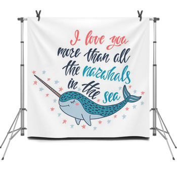 I Love You More Than All The Narwhals Fleece Backdrop