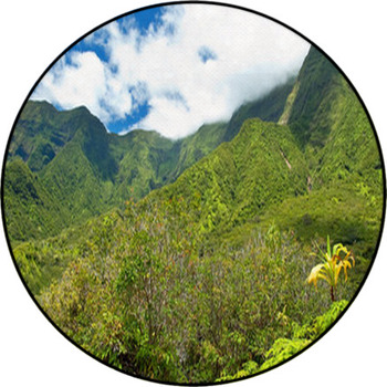 Iao Valley State Park On Maui Hawaii Round Rug