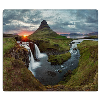 Iceland Landscape Spring Panorama At Sunset Area Rug