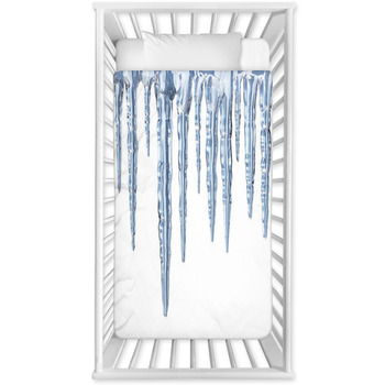 Icicles On White Background  Square  Baby Crib Comforter