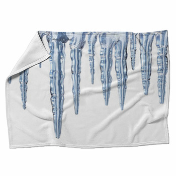 Icicles On White Background  Square Format Fleece Blanket