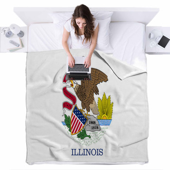 Illinois State Flag Fleece Bed Blanket