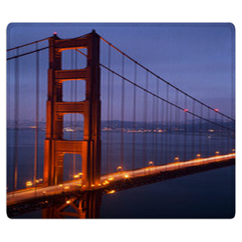 Illuminated Golden Gate Bridge At Dusk, San Area Rug