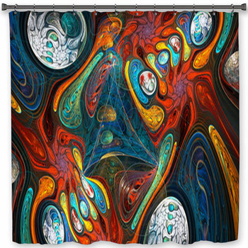 Illusion Warp Space Shower Curtain