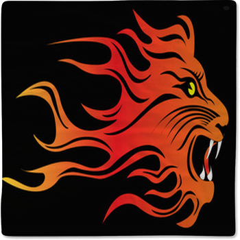 Illustration Infuriated Lion In Fire On Baby Blanket